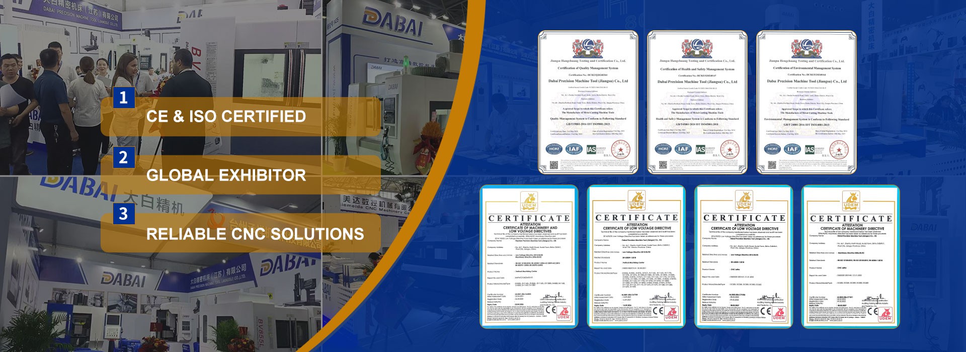 CE & ISO Certified Global Exhibitor Reliable CNC Solutions